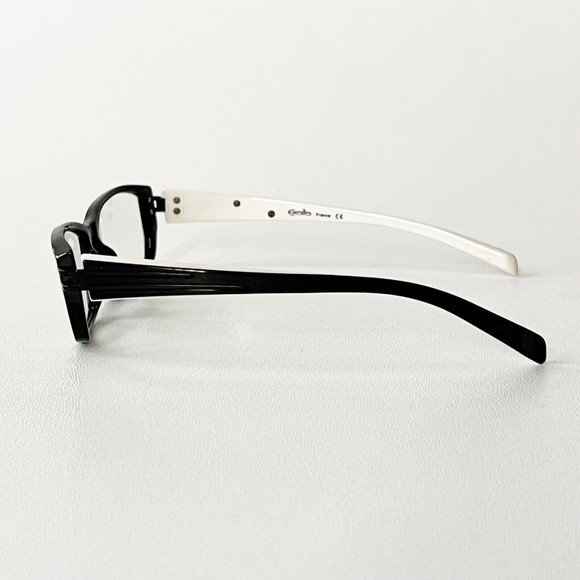 Exalto Eyeglasses FRAME YS03 Black White Acetate Rectangular 54-14-140 France - Picture 3 of 13